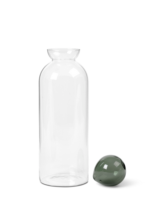 Ferm Living - Carafe plate transparente en verre soufflé à la bouche