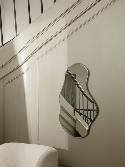Ferm Living - Miroir mural Pond - Grand - Chrome foncé