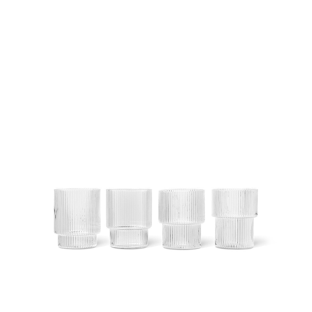 Ferm Living - Verres Ripple - Lot de 4 Transparents