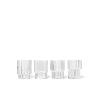 Ferm Living - Verres Ripple - Lot de 4 Transparents