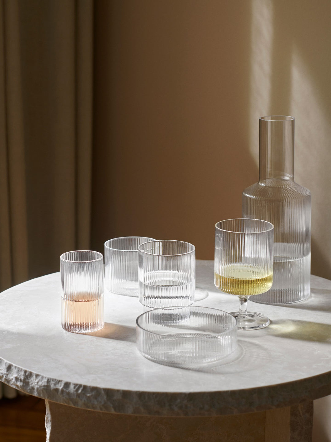 Ferm Living - Verres Ripple - Lot de 4 Transparents