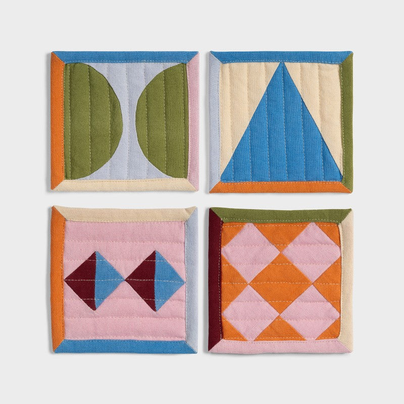 &klevering - Set de 4 Dessous de verre en coton