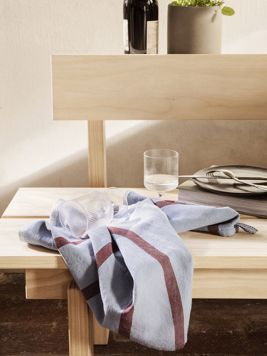 Ferm Living - Torchon blue & Burgundy