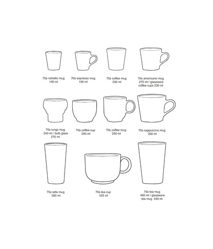HK Living - Tasses à thé céramique des années 70 - set de 2