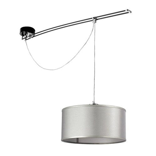 Lumina - Lampe à suspension Moove noir + diffuseur gris