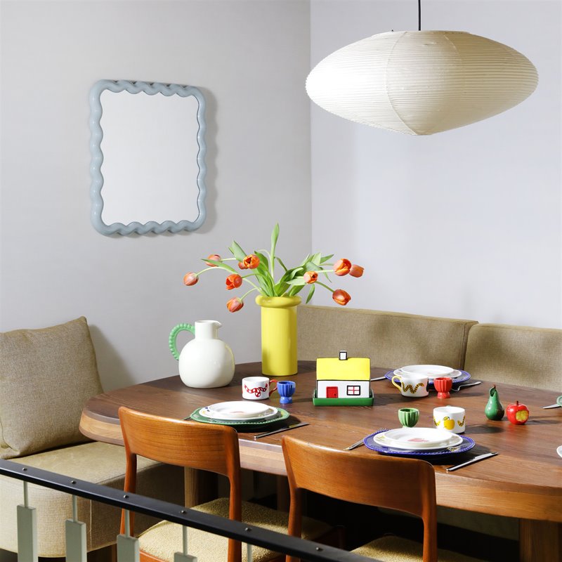 & klevering - Miroir ZigZag Mist bleu