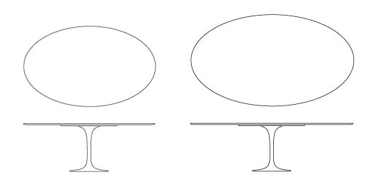 Knoll International -Table à manger - Saarinen ovale - 244 x 137cm