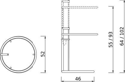 Classicon - Table d'appoint - Adjustable E1027 noir verre clair de Eileen Gray