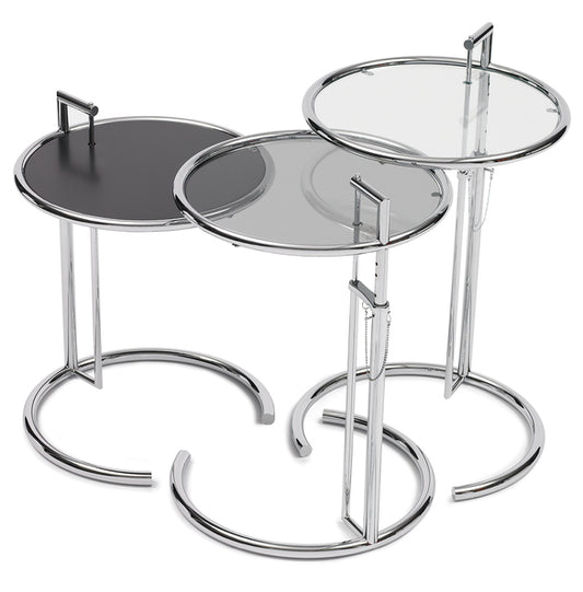 Classicon - Table d'appoint - Adjustable E1027 noir verre clair