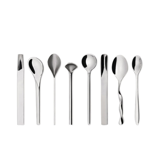 Alessi - Set de 8 cuillères à café en acier inoxydable