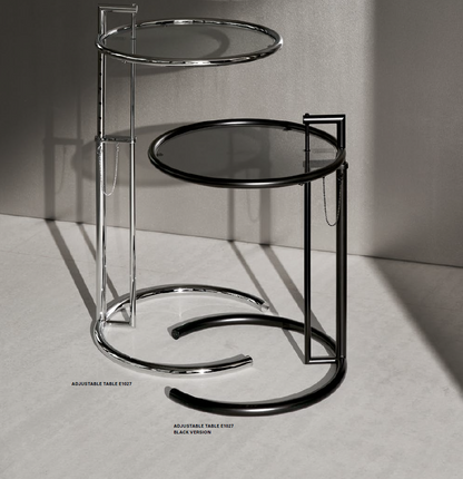 Classicon - Table d'appoint - Adjustable E1027 noir verre fumé