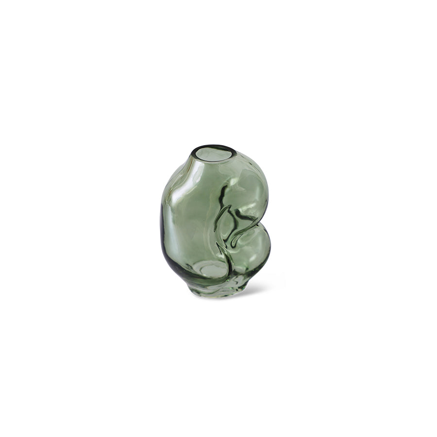 HK Living - Petit vase en verre couleur vert olive