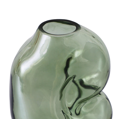 HK Living - Petit vase en verre couleur vert olive