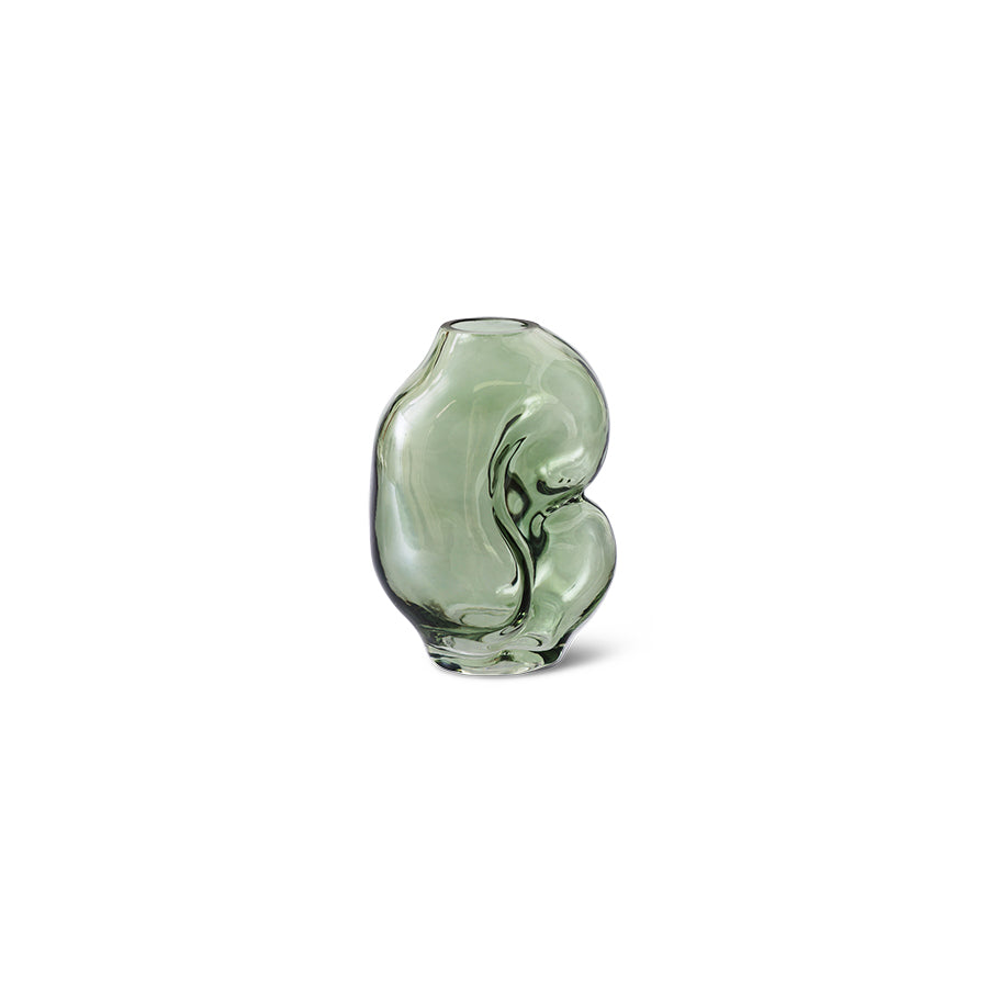 HK Living - Petit vase en verre couleur vert olive