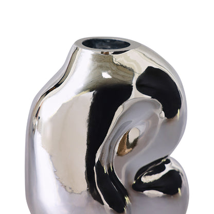 HK Living - Petit vase en verre chromé brillant
