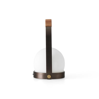 Audo Copenhagen - Lampe de table portable - Carrie LED Bronze et cuir