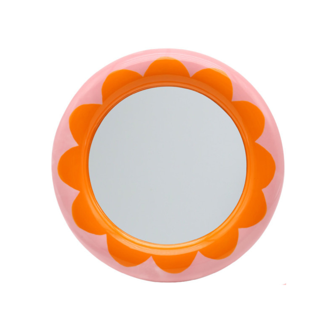 Que Rico - Miroir Lorena floral orange et rose