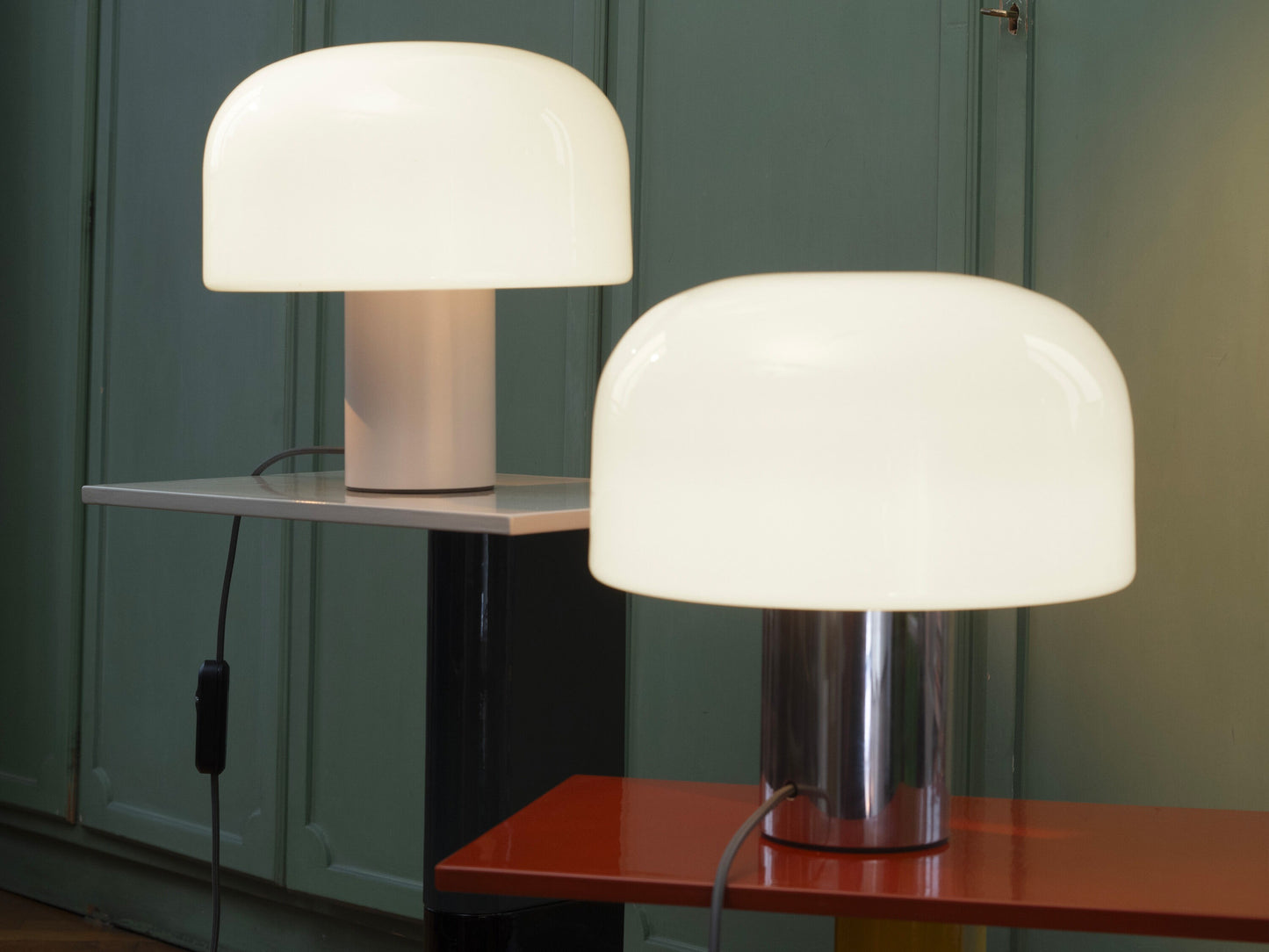 Flos - lampe de table - Bellhop Glass Bright Aluminium