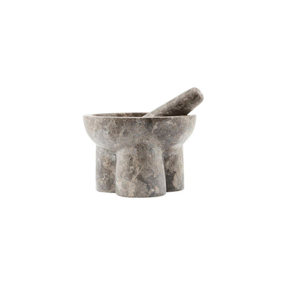 House Doctor - Mortier en marbre avec pilon, Kulti, gris/marron