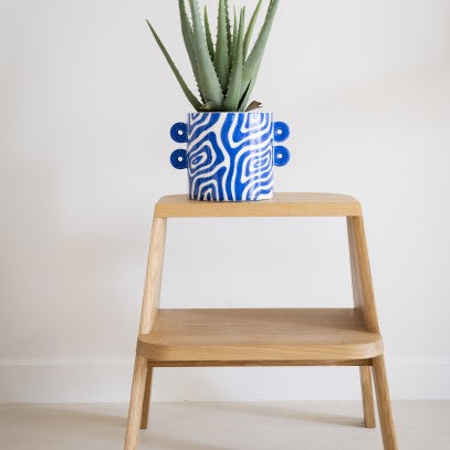 Que Rico - Pot en céramique Felipe bleu et blanc