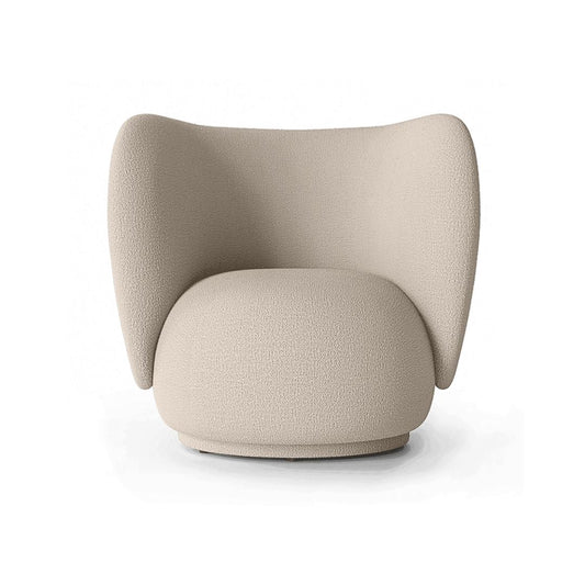 Ferm Living - Fauteuil Rico Lounge Boucle de laine naturel